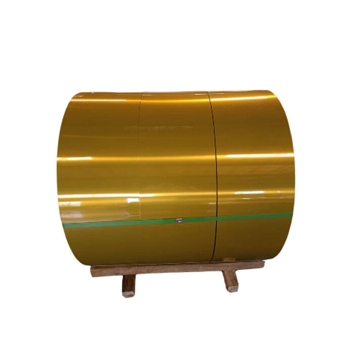 AA1070 Alloy Gold Mirror Aluminum Coil PVDF Coating For Light Reflector